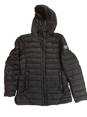 Michael Kors Packable Down Puffer Jacket Women’s S Black Hooded EUC